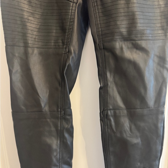 Faux leather pants with fun patterns including zippers on the bottom pant legs - Picture 4 of 7